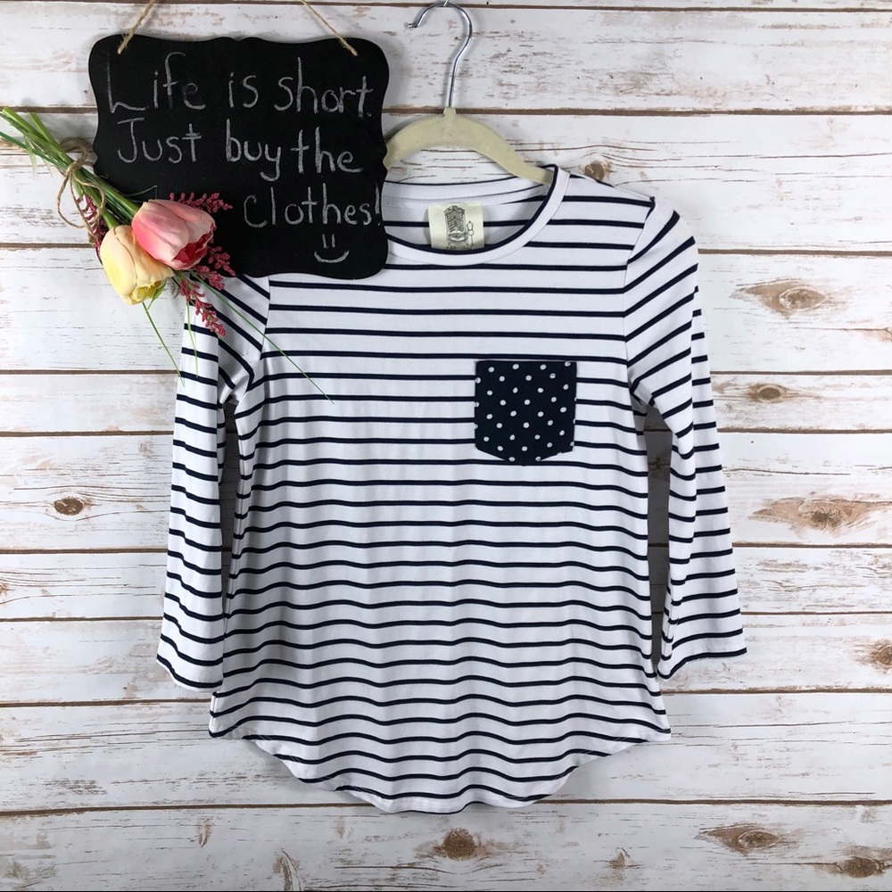 Anthropologie Lili’s Closet navy white stripe top - Picture 1 of 8